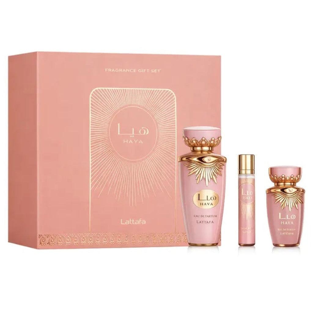 Lattafa Haya 3-Piece Set 3.4oz Women EDP Spray – DH&P
