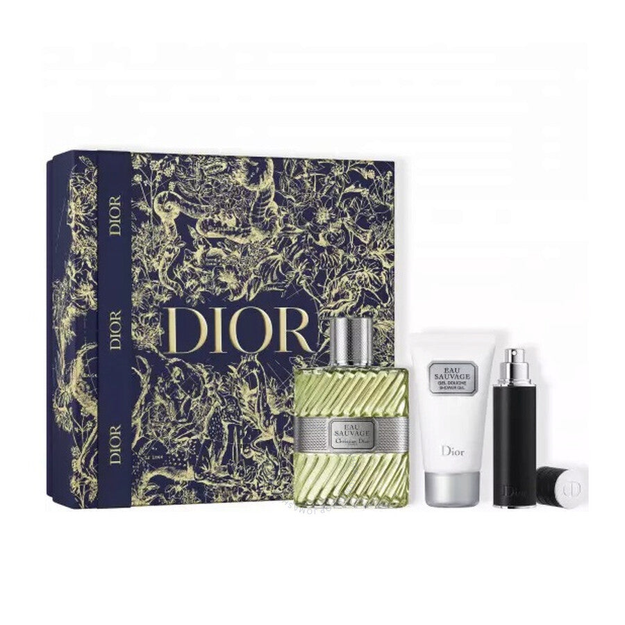 Dior Eau Sauvage Set 3p 3.4oz for Men EDT Spray Donnatella Perfumes